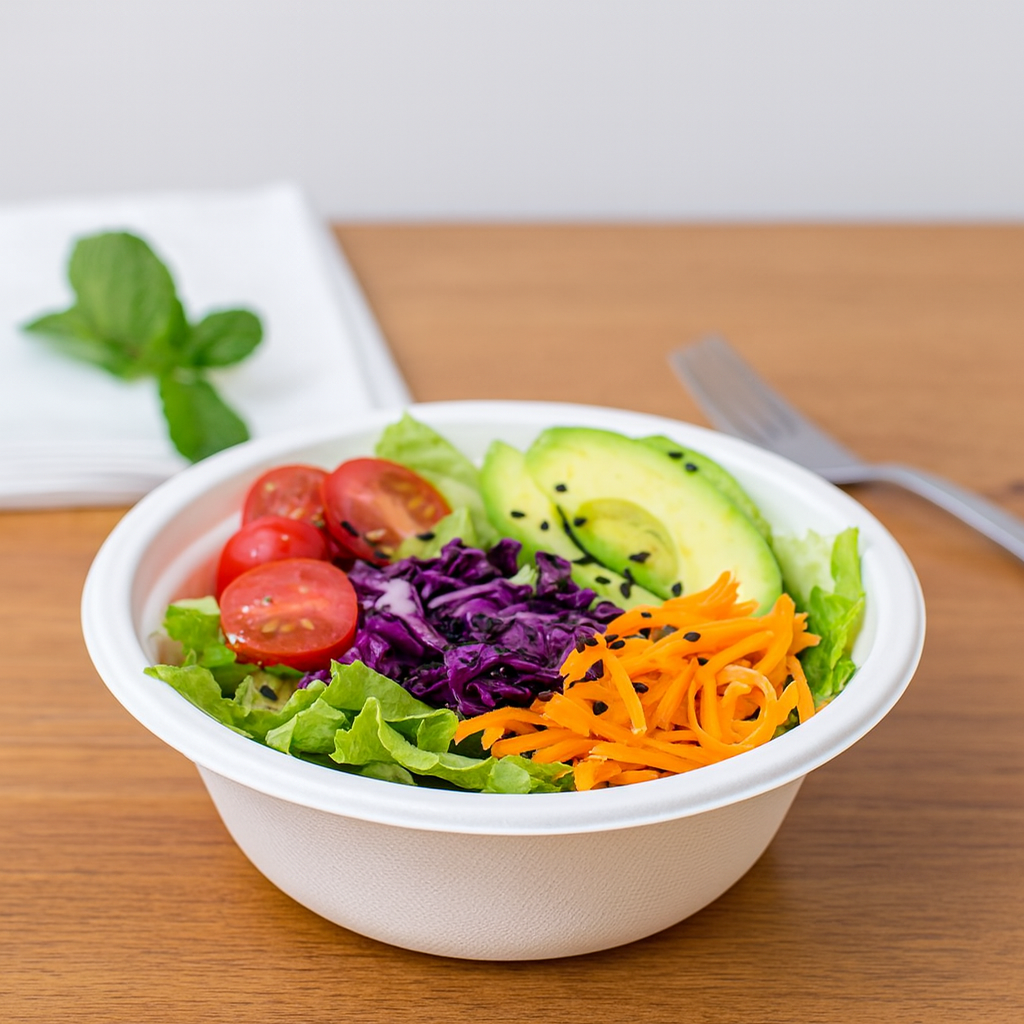 CUENCO BIODEGRADABLE CAÑA DE AZÚCAR 500ML. B/50U - Imagen 2