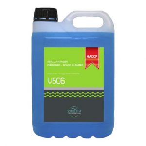 El abrillantador para vajillas V506 de 5 litros está diseñado para aguas blandas, optimizando el brillo y la limpieza de la cristalería. 