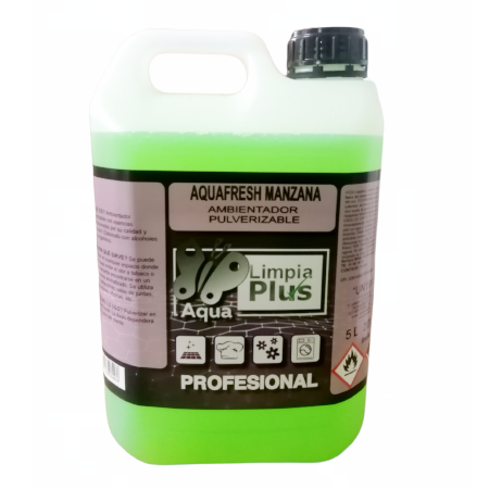 Ambientador fragancia manzana 5l tras su aplicación eliminarás los malos olores dejando un ambiente fresco con un aroma agradable y duradero.