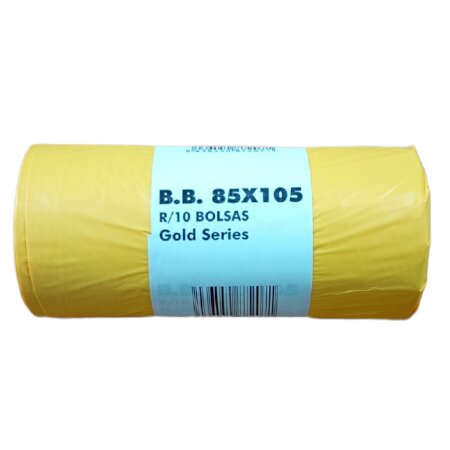 La bolsa de basura amarilla de la marca GOLD SERIES es una solución ideal para satisfacer las necesidades del sector de la hostelería. Diseñada específicamente para adaptarse a cubos de 120 litros