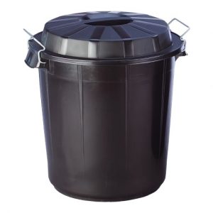 CUBO BASURA NEGRO CON TAPA 50 LTS