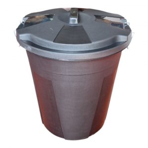 CUBO DE BASURA NEGRO CON TAPA 50 L