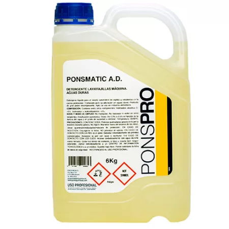 Detergente para Lavavajillas Ponsmatic
El detergente para lavavajillas Ponsmatic en bidón de 6 kg es una solución eficaz especialmente diseñada para tratar aguas con alta dureza provocada por la cal