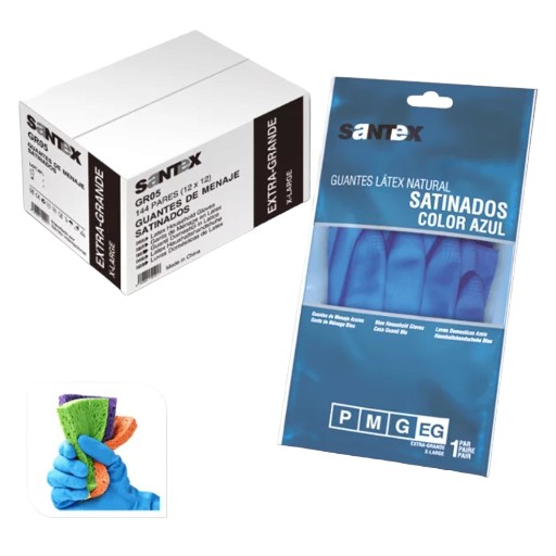 GUANTE DE GOMA SATINADO TALLA GRANDE L, ESPECIALMENTE DISEÑADO PARA LA LIMPIEZA DE SUPERFICIES EN SERVICIOS DE LIMPIEZA