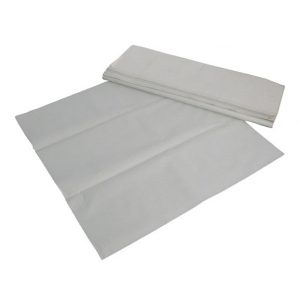 Mantel de papel blanco 100x100 cm. Caja con 400 unidades. Ideal para hostelería, eventos y catering. Desechable, práctico e higiénico.