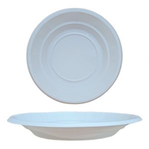 PLATO PLÁSTICO HONDO 20 CM B 100 C/18P.