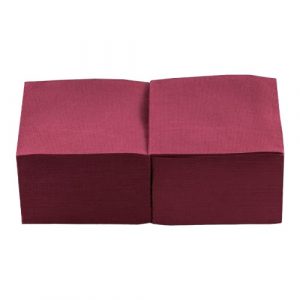 SERVILLETAS DE PAPEL BURDEOS 20X20 P/100 UDS