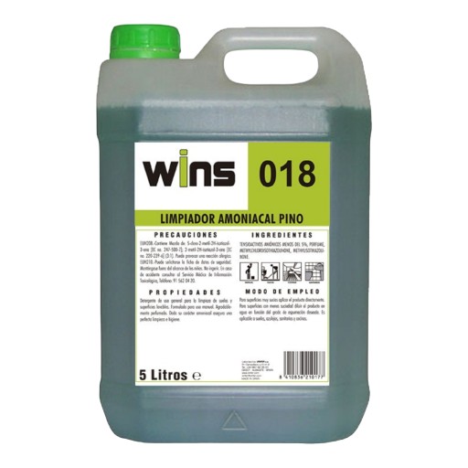 Limpiador perfumado amoniacal pino es un detergente de uso general para la limpieza de suelos y superficies lavables