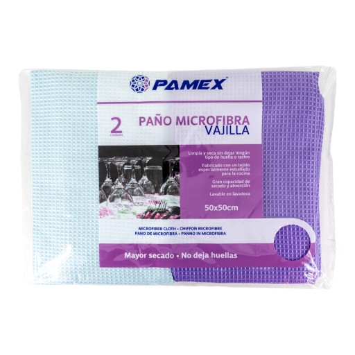 Bayeta microfibra para vajilla,cristales y cristalería de cocina. Limpia y seca sin dejar rastro, fabricado especialmente para su uso, lavable en lavadora.
Medidas 50x50 cm