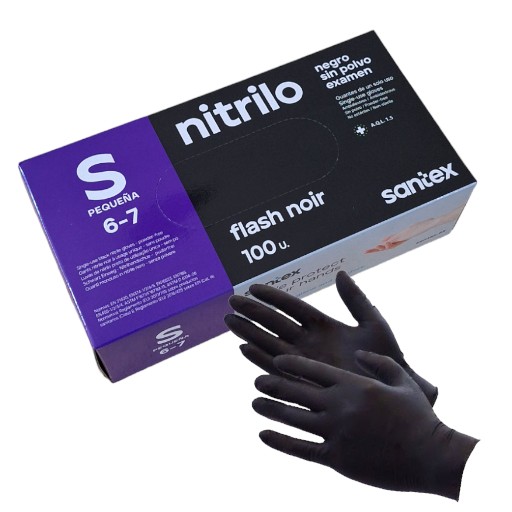 GUANTES NITRILO FLASH NOIR 4,5gr. T/S 100 U.