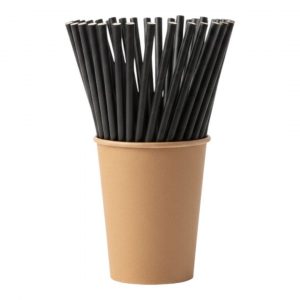 Las cañitas de papel negra son una opción ecológica y elegante para bebidas frías y calientes. Fabricadas con materiales biodegradables
