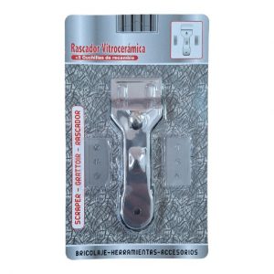 Rascador de vidrios de acero inoxidable con dos cuchillas de repuesto es una herramienta esencial para el mantenimiento de superficies de vidrio.