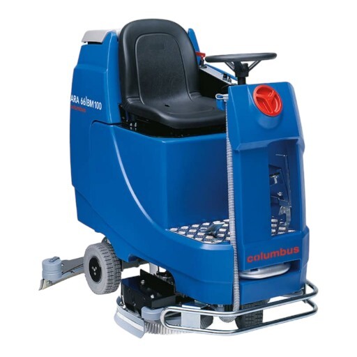 La fregadora para conductor sentado ARA 66/BM 100 es Simplemente brillante: esta robusta fregadora-secadora de operador sentado impresiona por su fácil funcionamiento