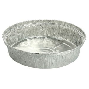 Envase redondo de aluminio de 1000cc, ideal para alimentos calientes. Su estructura asegura una excelente retención de temperatura