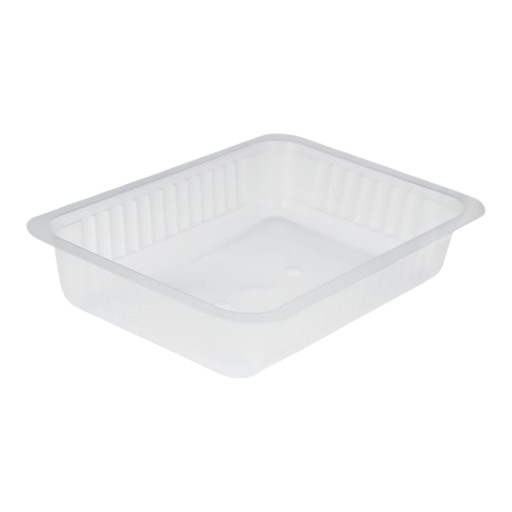 Envase termosellable de 750 cc, fabricado en materiales de alta calidad, ideal para envasar alimentos. Su sistema de sellado proporciona una hermeticidad óptima, prolongando la vida útil del producto.