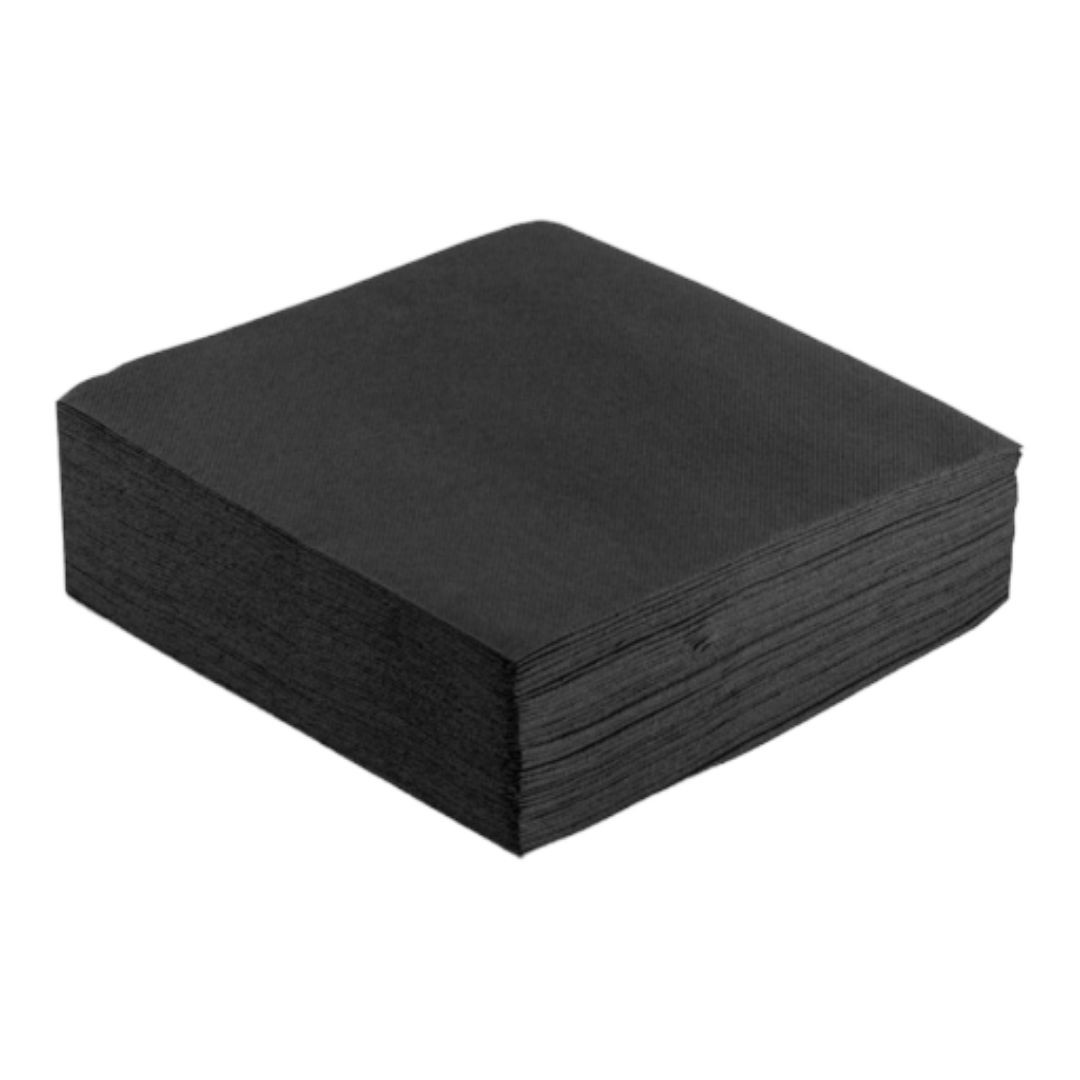 Servilleta negra 2 capas para comedor elegante y suave.
Tamaño 40x40 doble capa en caja de 24 paquetes
