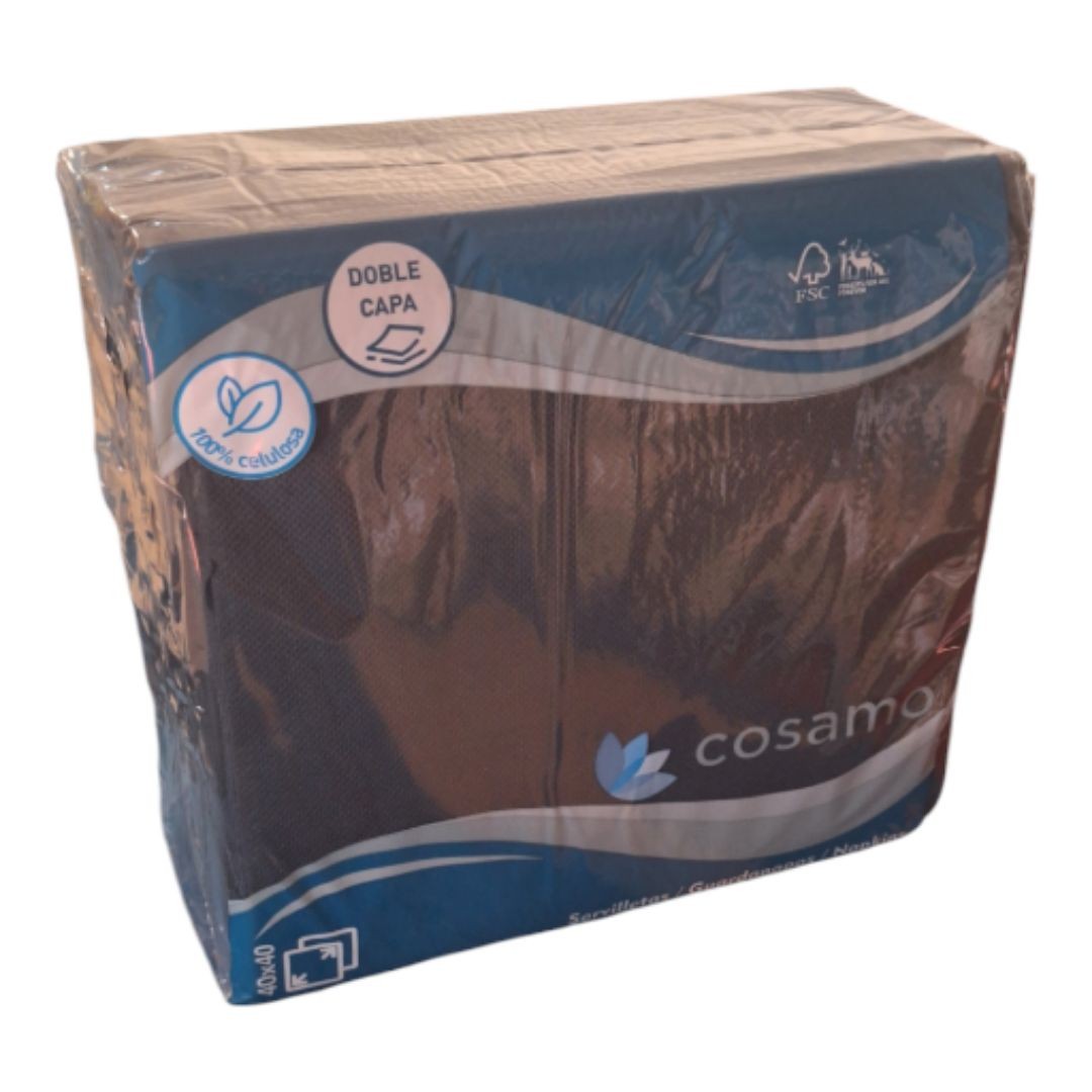 Servilleta negra 2 capas para comedor elegante y suave.
Tamaño 40x40 doble capa en caja de 24 paquetes