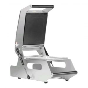 Termoselladora manual ts 150 de acero inoxidable ISI 304. Moldes construidos en aluminio anodizado.
Selladora manual de barquetas.