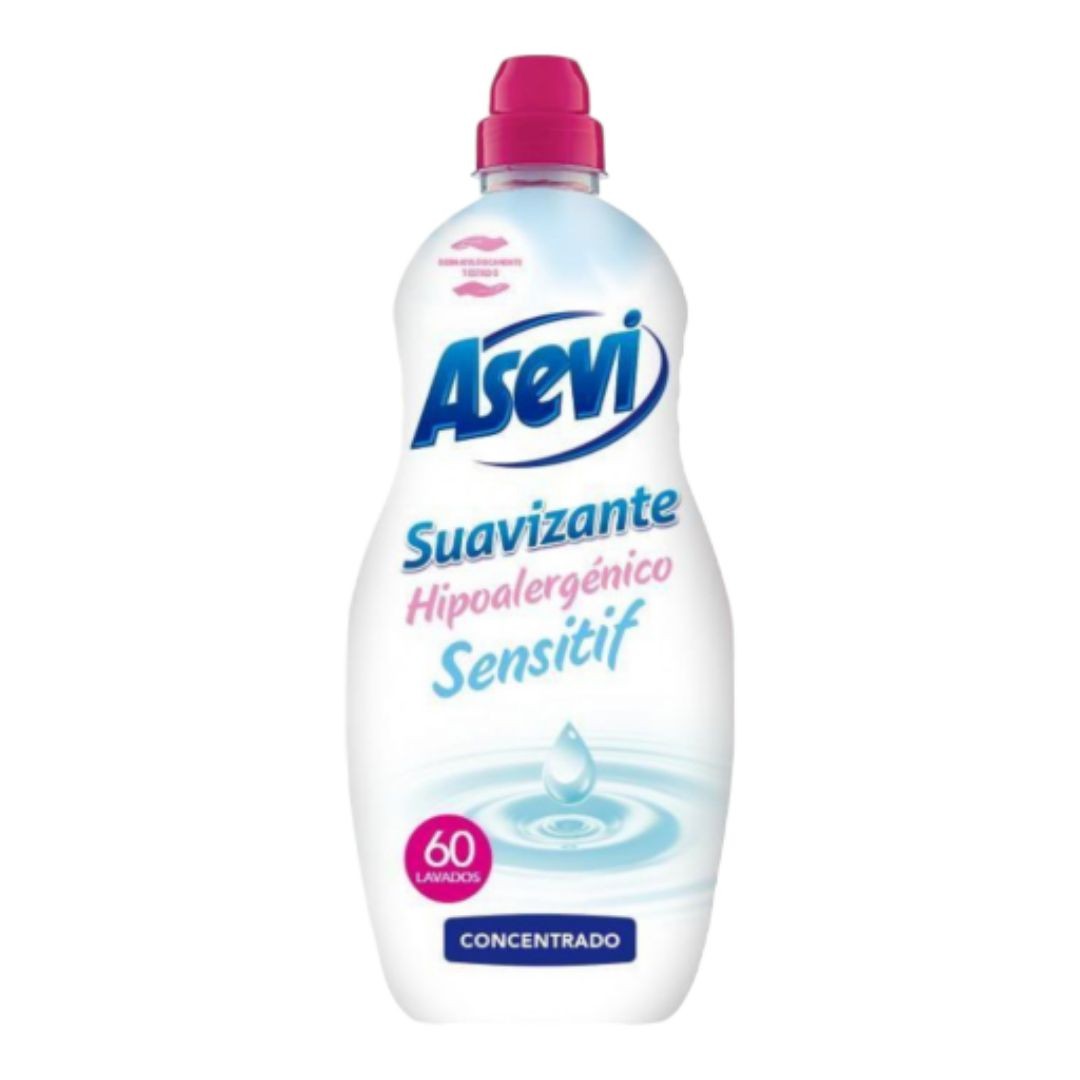 Suavizante hipoalergénico Asevi sensitif está dermatológicamente testado que proporciona una suavidad cuidadosa con tu piel y tu ropa proporcionando una agradable sensación de delicadeza y pureza.