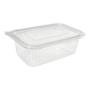 tarrina bisagra PET 1000 cc rectangular es una opción excelente para el almacenamiento de alimentos fríos.