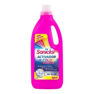 Activador de Ropa Saniclor
El activador de ropa Saniclor es un producto diseñado para mejorar la eficacia del lavado y mantener los colores de tus prendas vibrantes y frescos.