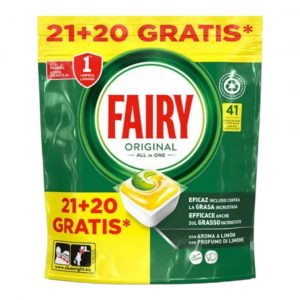 Pastillas de Lavavajillas Fairy: Caja de 41 Unidades
Las pastillas de lavavajillas Fairy son una opción popular para quienes buscan una limpieza eficiente y sin esfuerzo en sus utensilios de cocina