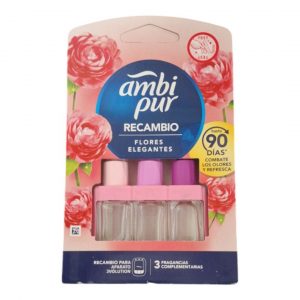 El ambientador Ambipur Flores 3F Recambio es una excelente opción para mantener un ambiente fresco y agradable en tu hogar