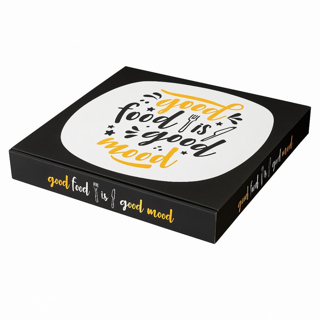 Caja para pizza Modelo Francia 33x33x4 cm. Pack de 100 unidades, resistente, ecológica y fácil de armar. Ideal para delivery y pizzerías.