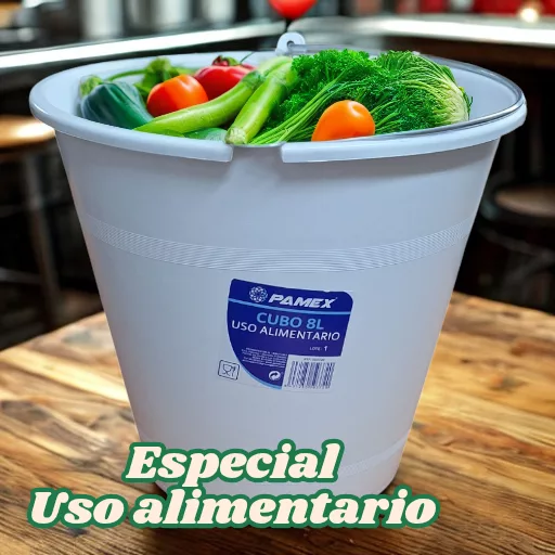 CUBO PARA USO ALIMENTARIO 8L. BLANCO - Imagen 2