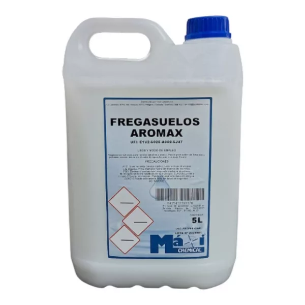 Fregasuelos Aromax: Poder de Limpieza y Fragancia
El Fregasuelos Aromax en garrafa de 5 litros es un producto diseñado para ofrecer un alto poder de limpieza junto con un perfume muy agradable.