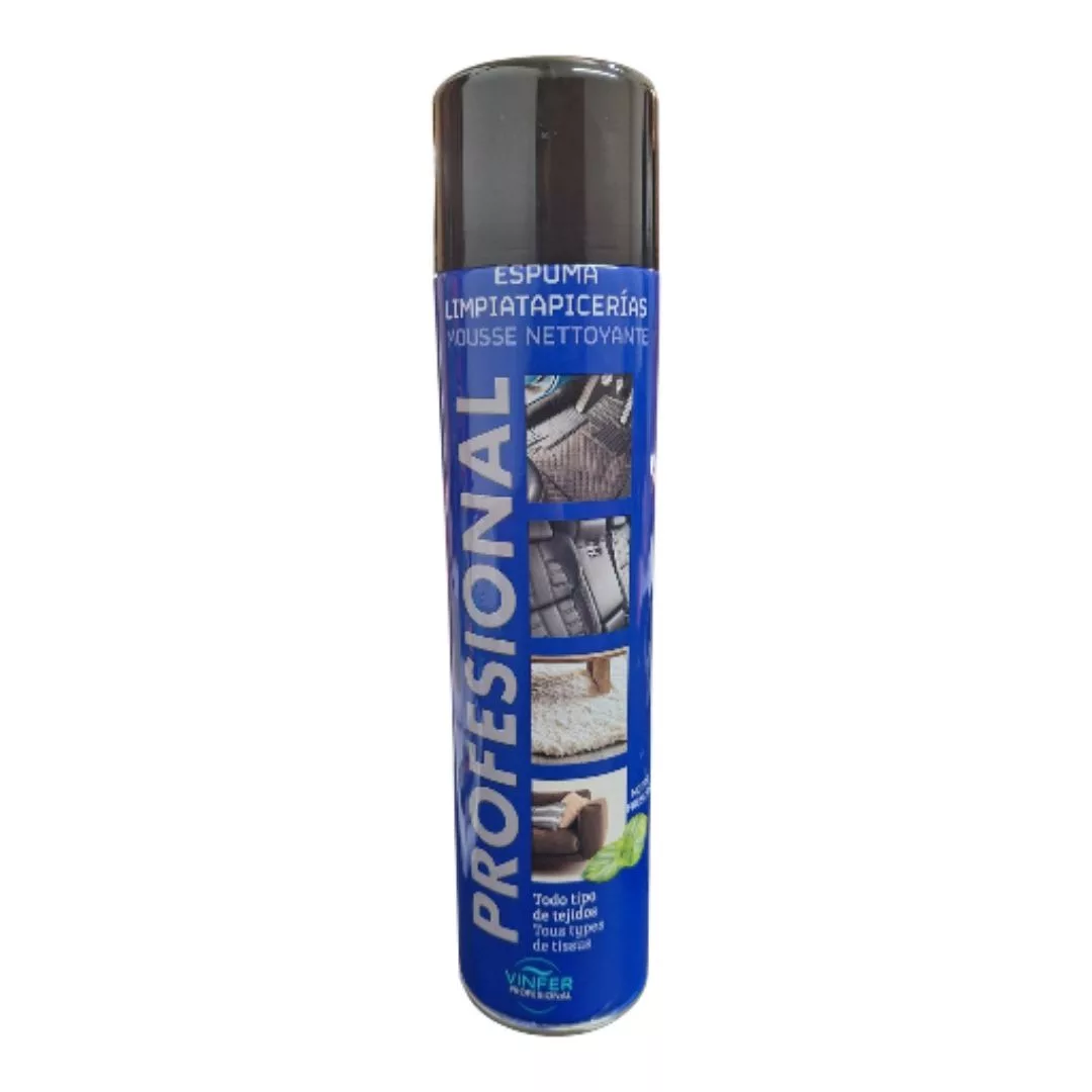 El limpiador para tapicerías y moquetas de la marca **Vinfer** es una solución efectiva y práctica en formato spray de 600 ml. Diseñado especialmente para limpiar y refrescar tapicerías, moquetas, alfombrillas y tejidos delicados