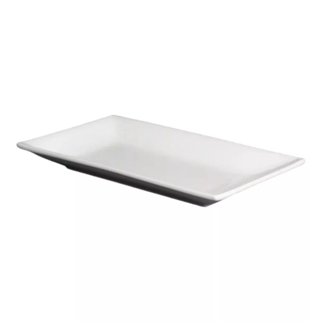 PLATO DE PORCELANA RECTANGULAR 30X15CM.