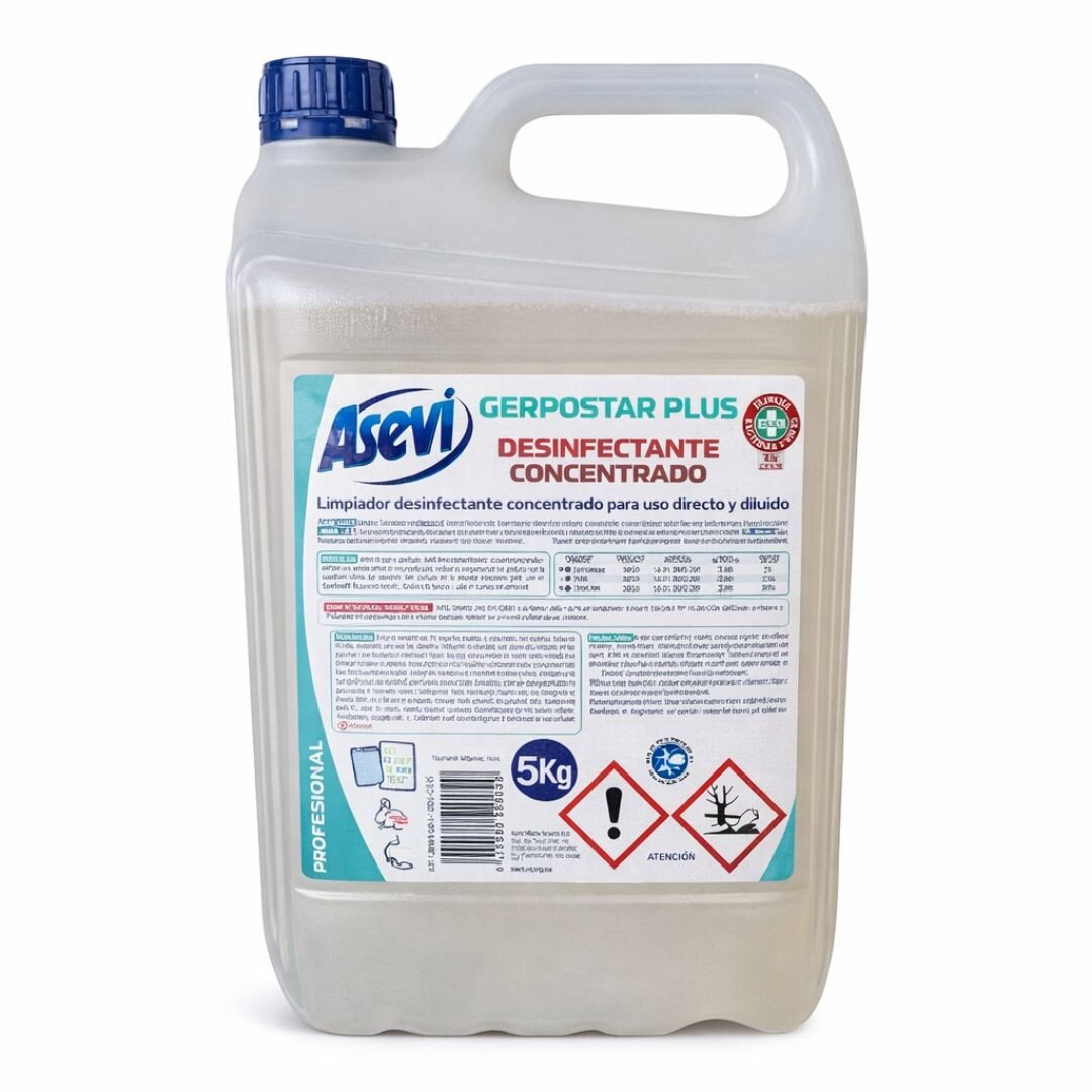 Limpiador desinfectante multiusos concentrado para uso directo y diluido que limpia y desinfecta a fondo todas las superficies del hogar. Calidad Asevi en formato profesional.