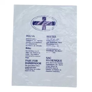 Bolsa Higiénica de Plástico para Productos Íntimos
Esta bolsa higiénica de plástico está diseñada específicamente para el manejo adecuado de productos íntimos como compresas, tampones y paños.