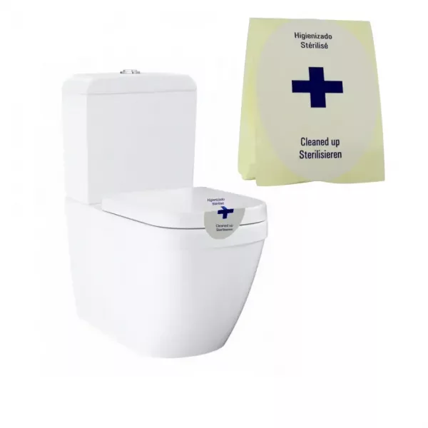 Precinto Señal Pegatina para WC
El precinto señal pegatina para WC es una solución práctica y efectiva diseñada para garantizar a los huéspedes que el inodoro ha sido adecuadamente higienizado, limpiado y desinfectado.