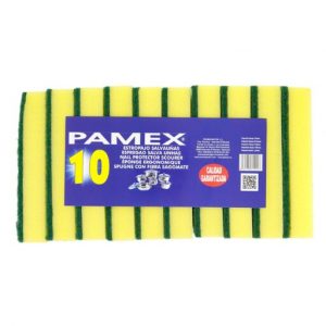 Pack 10 Estropajos con Esponja Abrasiva – Pamex
El pack de 10 estropajos con esponja abrasiva Pamex es el aliado perfecto para la limpieza diaria en cocina y hogar