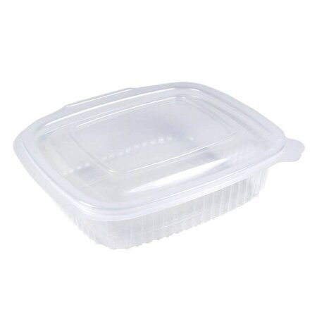 Tarrina de bisagra transparente 375 ml apta para microondas. Pack de 50 unidades ideal para comida caliente, take away, delivery y catering.
Prácticas y resistentes, estas tarrinas de bisagra con capacidad de 375 cc son la solución perfecta para envasar, transportar y servir alimentos calientes o fríos.