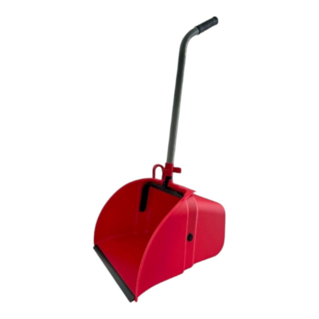 Recogedor profesional gigante plegable, resistente y ergonómico. Ideal para limpieza viaria, gran capacidad y fácil almacenamiento.