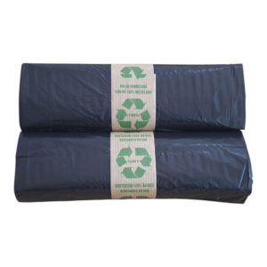 Bolsas de basura domésticas negras 52x58 cm en rollo de 25 unidades. Alta resistencia y perfectas para uso diario en el hogar u oficina