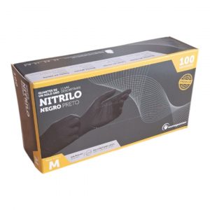 Guantes de nitrilo negro Premium 4,5G talla L. Caja 100 unidades. Alta resistencia, cómodos e higiénicos. Sin látex ni polvo.