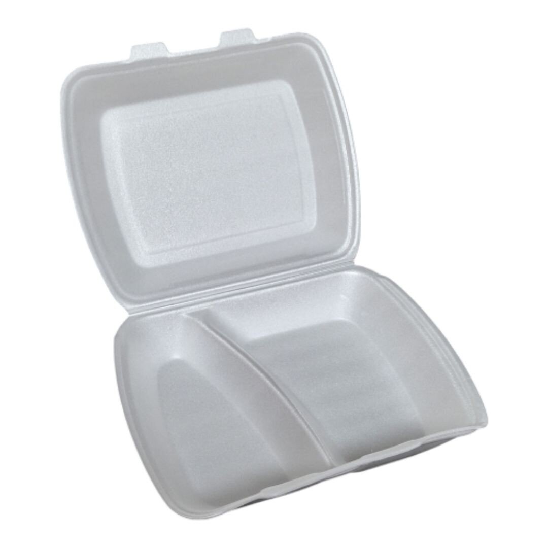 ENVASE POREX MENU 2 DIVISIONES 100 UDS.