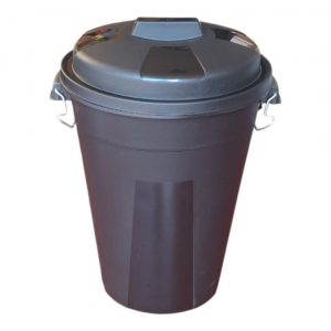 CUBO DE BASURA NEGRO CON TAPA 100 LITROS