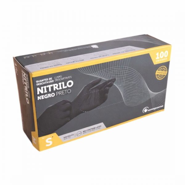GUANTE DE NITRILO NEGRO PREMIUM 4,5 G 100 UDS T/S