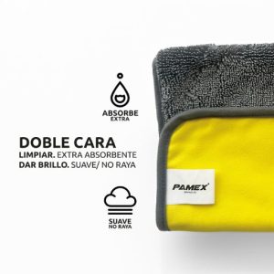 La bayeta de microfibra 45x40 cm está diseñada especialmente para el cuidado de tu coche. Suave y ultra absorbente, elimina fácilmente polvo, suciedad y restos de agua sin dejar marcas ni rayar la superficie