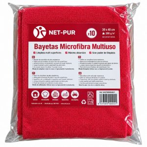 BAYETA DE MICROFIBRA ROJA TERRY P/10 UDS