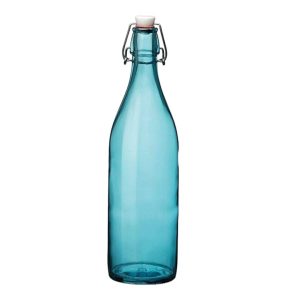 BOTELLA DE CRISTAL RETRO AZUL 1 LITRO