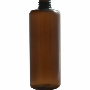 **botellas vacías de color ámbar de 300 ml**, diseñadas especialmente para ser colocadas en soportes de pared.