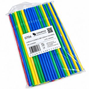 CAÑITAS DE PLÁSTICO FLEX DE COLORES P/100 UDS