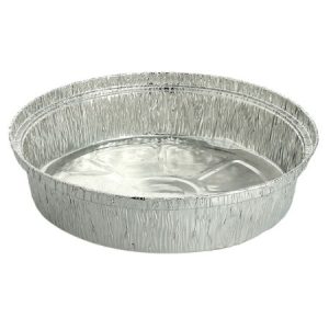 Envase redondo de aluminio de 1000cc, ideal para alimentos calientes. Su estructura asegura una excelente retención de temperatura