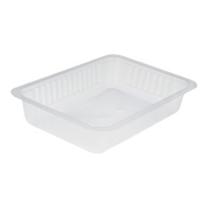 Envase termosellable de 750 cc, fabricado en materiales de alta calidad, ideal para envasar alimentos. Su sistema de sellado proporciona una hermeticidad óptima, prolongando la vida útil del producto.